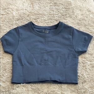 Aerie offline Blue T-Shirt cropped.  XS